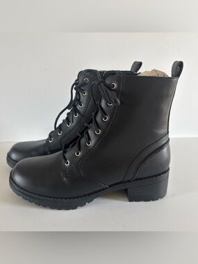 Cole Haan Women’s Camea Lace Up Black Combat Boot 8.5
